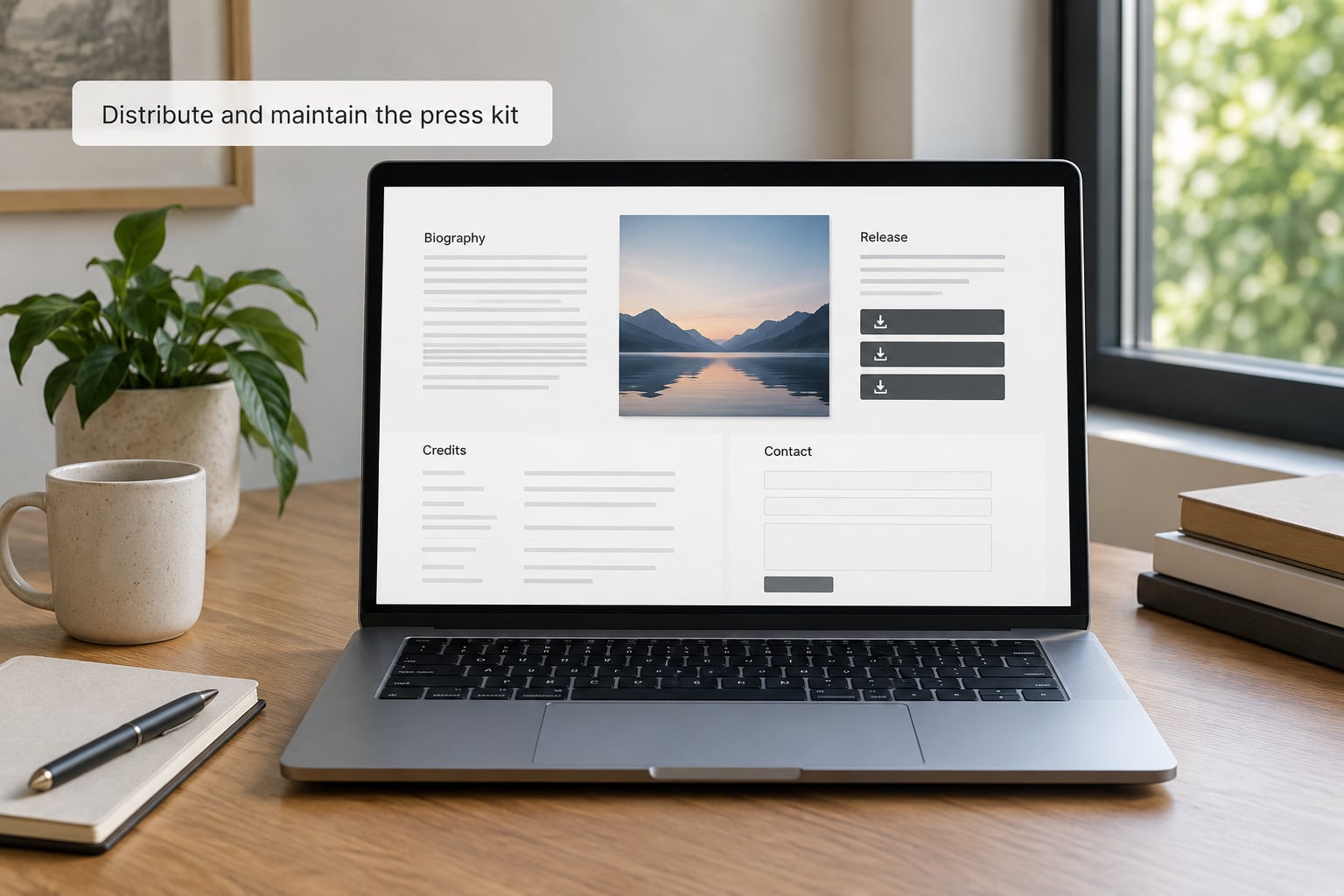Distribute and maintain the press kit