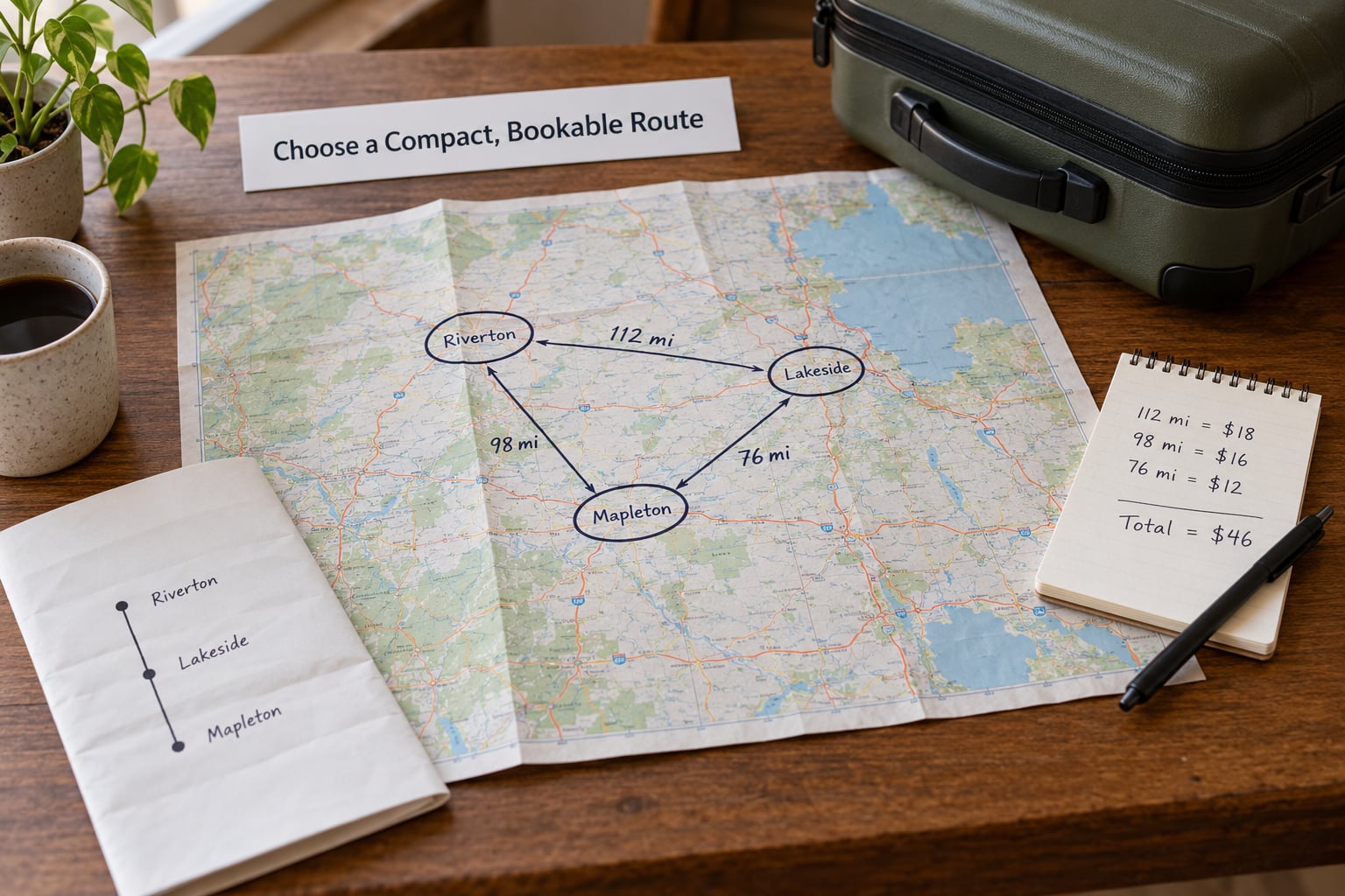 Choose a Compact, Bookable Route