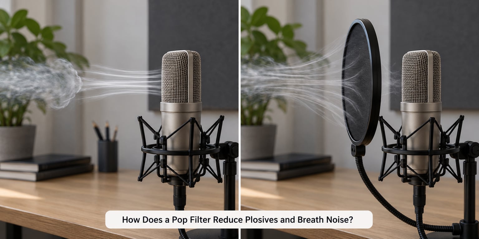 How Does a Pop Filter Reduce Plosives and Breath Noise?