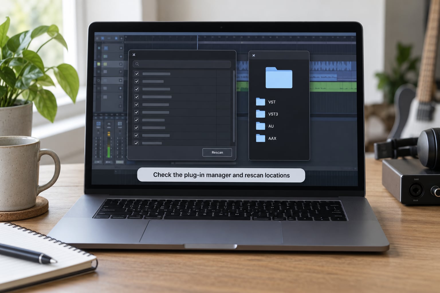 Check the plug-in manager and rescan locations